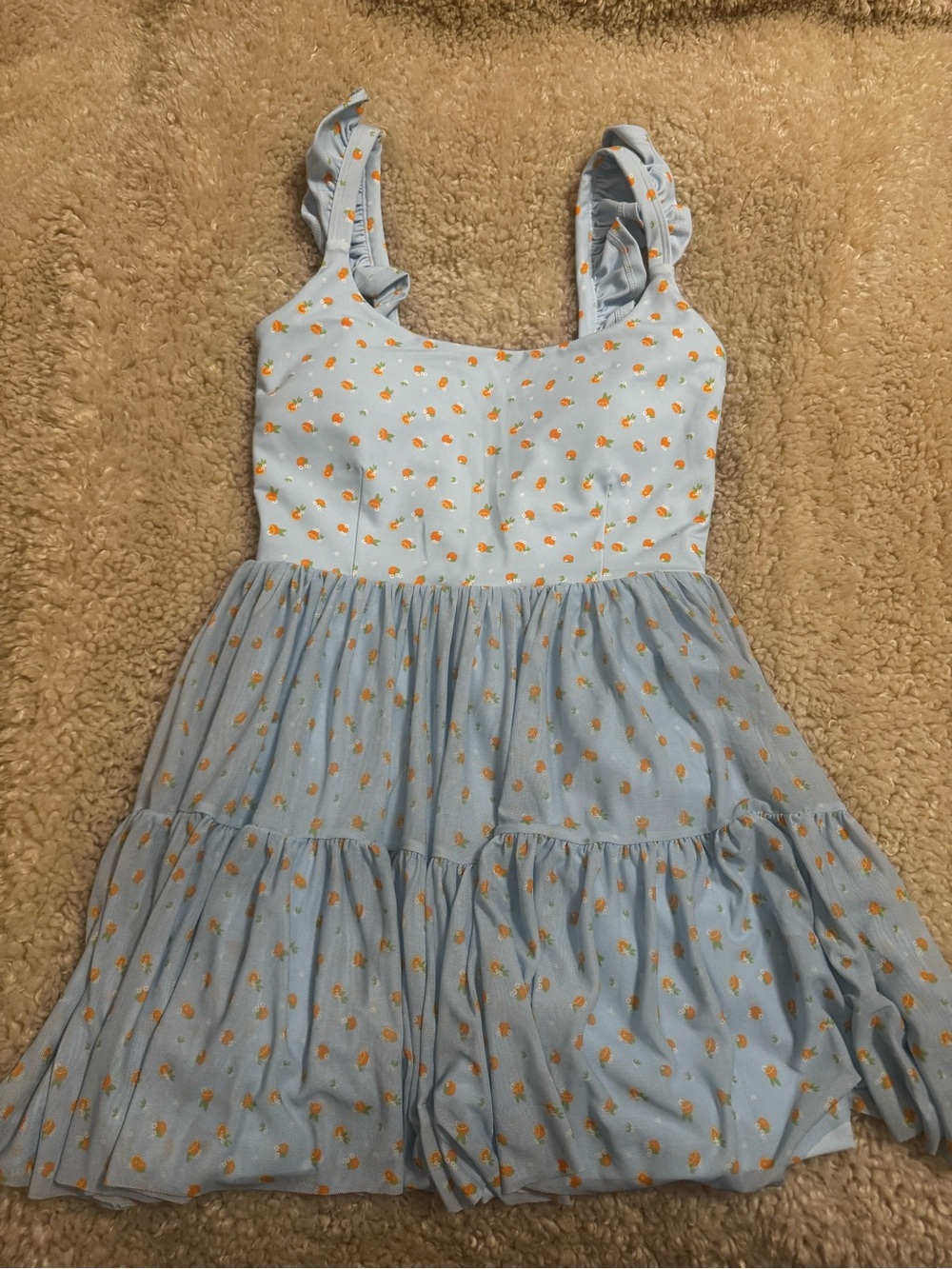 Blogilates ballerina ruffle dress in blue citrus - Picture 7 of 11